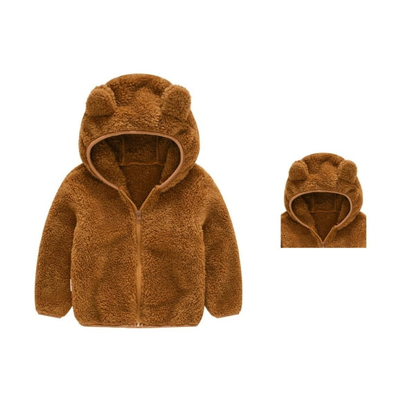 Toddler Winter Coat Jacket Baby Hoodie with Bear Ear for Kids Baby Toddler Girls Fall Jacket Winter Clothes 12-18 Months