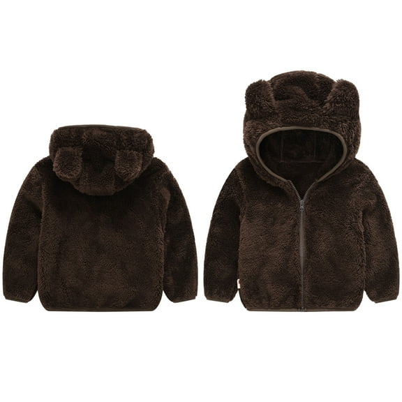 Toddler Winter Coat Jacket Bear Ear Hooded Jacket for Baby Thick Parka Little Boys Girls Clothes 12-18 Months