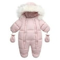 thumbnail image 1 of Toddler Winter Coat Girl Boy Winter Jumpsuit Snowsuits Zipper Hooded Snow Wear Jackets Toddler Snow Suit Pink 18 Months-24 Months, 1 of 4