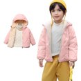thumbnail image 1 of Toddler Winter Coat for Girls Puffer Jacket Kids Zip up Long Sleeve Kids Warm Winter Coat Outerwear Cute Hooded Jackets with Pockets Clothes for 18-24 Months Old Girl, 1 of 8