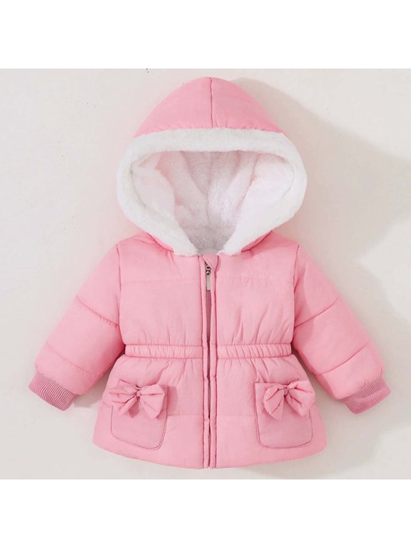 Toddler Winter Coat Hooded Jacket Long Sleeve Light Puffer Padded Jacket Toddler Outerwear Coats 2-3 Years