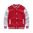 thumbnail image 1 of Toddler Winter Coat Kids Casual Long Sleeve Outerwear Baseball Windbreaker Coats Jackets For Boys Red S/120, 1 of 1