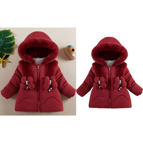 Toddler Winter Coat,Kids Puffer Coat Mid-Length Heavyweight with Collar Hooded Warm Windproof Children Padded Coats Boys Winter Coat Size 18-24 Months