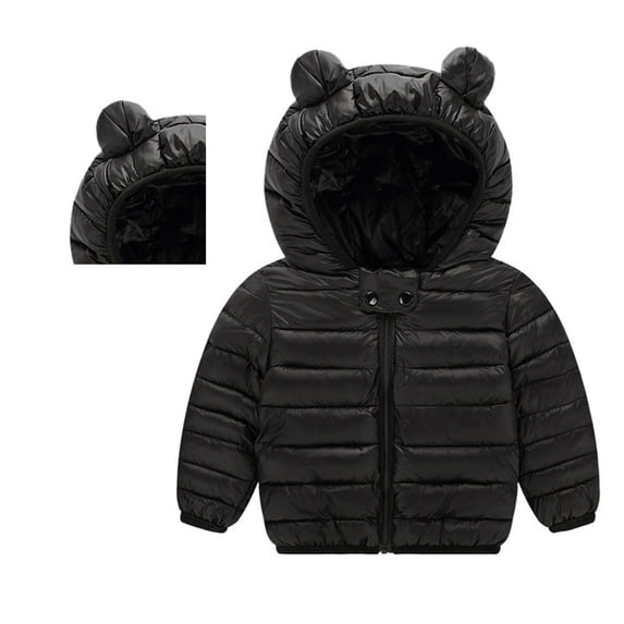 Toddler Winter Coat Lightweight Water-Resistant Bear with Hooded Puffer Jacket Kids Toddler Boy Clothes 18-24 Months