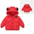 thumbnail image 1 of Toddler Winter Coat Little Boys Girls Puffer Coat Baby Hoodie with Red Bear Ear Zipper Up Down Coats for Kids Baby Boys Boys Winter Jacket Winter Baby Girl Clothes 18-24M, 1 of 4