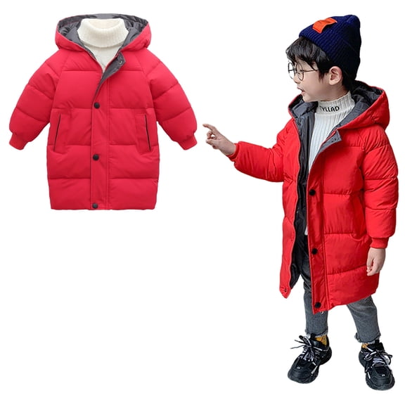 Toddler Winter Coat,Little Boys Girls Puffer Coat Mid-length Hooded Jacket Lightweight Puffer Jacket For Toddler Winter Coat Baby Clothes