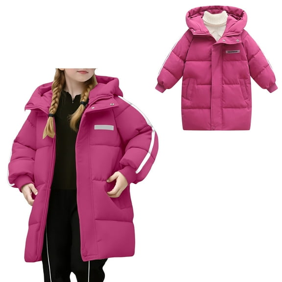 Toddler Winter Coat,Little Boys Girls Puffer Coat With Mid-length Hoods Zipper Windproof Jacket Outwear For Baby Toddler Winter Warm Outerwear Toddler Winter Clothes