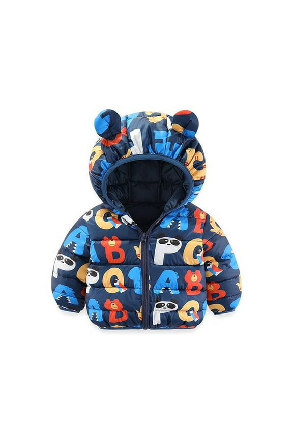 Toddler Winter Coat,Toddler Puffer Coat Baby Hoodie with Bear Ear Windproof Down Jacket For Baby Girls Baby Winter Jacket Baby Boy Clothes 18-24 Months