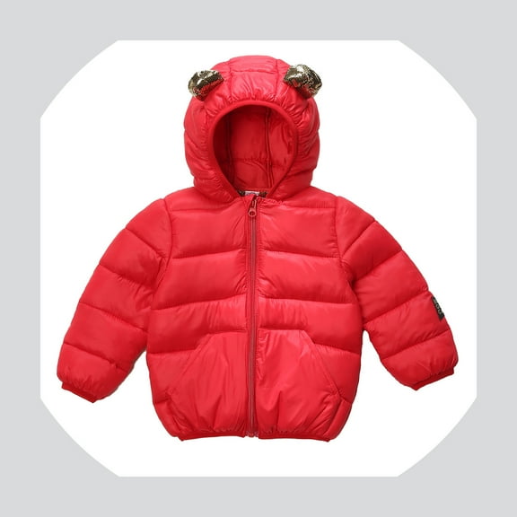 Toddler Winter Coat,Toddler Puffer Coat Bear Ear Hooded Jacket Zipper Up Down Coats for Baby Boys Baby Girl Jacket Warm Thick Clothes