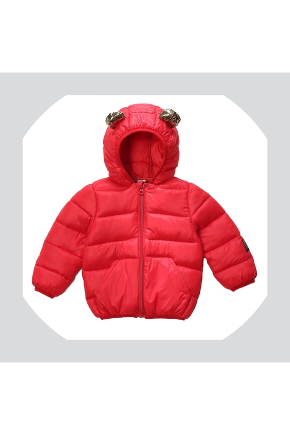 Toddler Winter Coat,Toddler Puffer Coat Bear Ear Hooded Jacket Zipper Up Down Coats for Baby Boys Baby Girl Jacket Warm Thick Clothes
