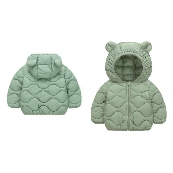 Toddler Winter Coat,Toddler Puffer Coat Cute Bear Ear Hooded Jackets with Pockets Lightweight Puffer Jacket for Baby Toddler Winter Coat Baby Clothes