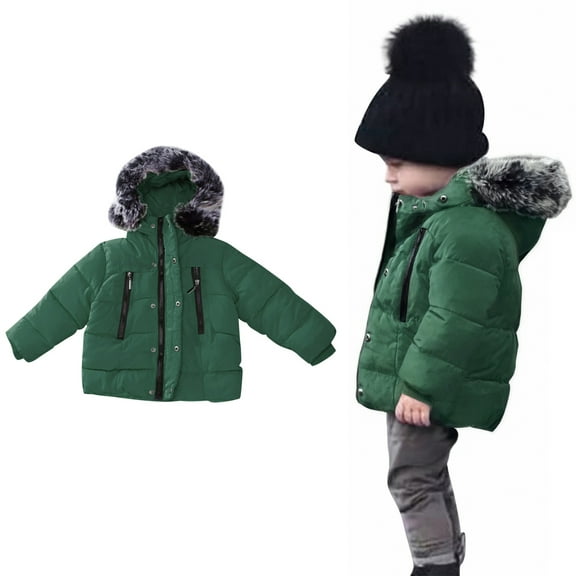 Toddler Winter Coat,Toddler Puffer Coat Hooded Jackets with Pockets Zipper Up Down Coats for Baby Girls Child Puffer Jacket Baby Girl Winter Clothes