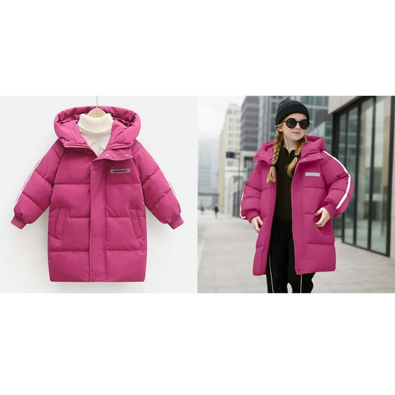 Toddler Winter Coat,Toddler Puffer Coat With Mid-length Hoods Lightweight Puffer Jacket For Baby Girls Child Winter Coat Warm Thick Clothes