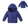 thumbnail image 1 of Toddler Winter Coat for Boys Hooded Puffer Jacket Blue Puffer Coat Zipper Long Sleeve Lightweight Waterproof Jacket Kids 3-4 Years Boys Jacket, 1 of 4
