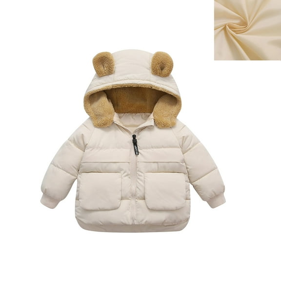 Toddler Winter Coat for Girls Girls Puffer Jacket Zip up Long Sleeve Windproof Jacket Outwear Hooded Jackets Baby Boy Winter Jacket 2-3 Years