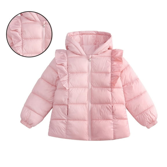 Toddler Winter Coat for Girls Puffer Jacket Kids Zipper Long Sleeve Windproof Jacket Outwear Warm Outdoor Coats 18-24 Months Winter Coats for Girls
