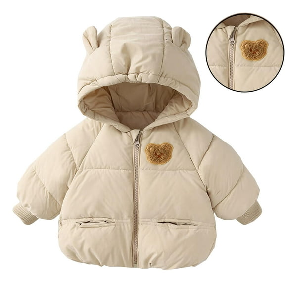 Toddler Winter Coats for Boys Boys Puffer Jacket Zip up Long Sleeve Kids Warm Winter Coat Outerwear Hooded Jackets Boys Winter Coats Size 18-24 Months