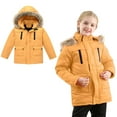 thumbnail image 1 of Toddler Winter Coats for Boys with Hooded Puffer Jacket Boys Boys Orange Jacket Zipper Long Sleeve Waterproof Boys Thicken Jacket Jackets for Girls 3-4 Years, 1 of 9