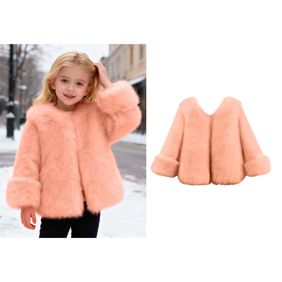 Toddler Winter Coats Girls Pink Fluffy Coats Jacket Cozy Warm Winter Clothes Girl Coats Size 2-3 Years