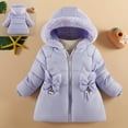 thumbnail image 1 of Toddler Winter Coats for Kids Kids Puffer Jacket Zipper Long Sleeve Windproof Down Jacket Cute Hooded Jackets with Pockets Girls Jackets Size 18-24 Months, 1 of 4