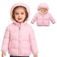 thumbnail image 1 of Toddler Winter Coats for Kids Puffer Jacket Kids Zip up Long Sleeve Kids Warm Winter Coat Outerwear Cute Hooded Jackets with Pockets Girls Winter Coats Size 3-4 Years, 1 of 4
