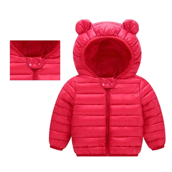 Toddler Winter Coats Light Weight Water-Resistant Bear with Hood Puffer Jacket Kids 12-18 Months Boys Winter Coat