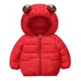 thumbnail image 1 of Toddler Winter Coats Puffer Padded Jacket Baby Boys Girls Bear Hoods Down Jacket Light Weight Infant Outerwear 1-6 Years, 1 of 4