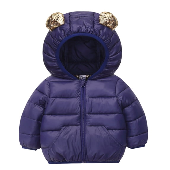 Toddler Winter Coats Puffer Padded Jacket Baby Boys Girls Bear Hoods Down Jacket Light Weight Infant Outerwear 1-6 Years