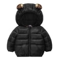 thumbnail image 1 of Toddler Winter Coats Puffer Padded Jacket Baby Boys Girls Bear Hoods Down Jacket Light Weight Infant Outerwear 1-6 Years, 1 of 4