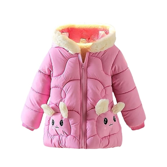 Toddler Winter Coats 𝐅aux Fu𝐫 Hooded Baby Sherp𝐚 𝐅𝐥eece Lined Puffer Jacket Thickened Warm Coat for Baby Girls Cotton Padded Jacket Teen Girl Winter Jackets