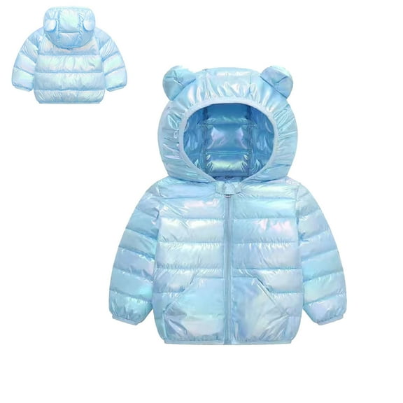 Toddler Winter Coats for Boys Puffer Jacket Kids Zip up Long Sleeve Kids Warm Winter Coat Outerwear Hooded Jackets Baby Boy Jacket 18-24 Months