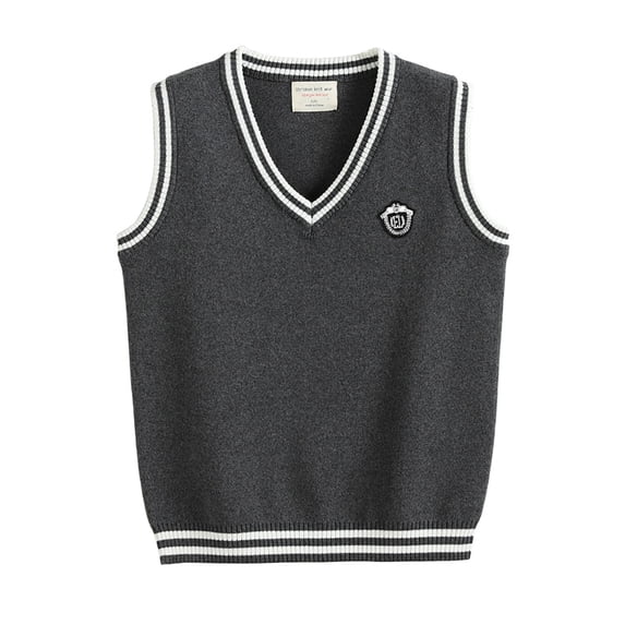 Toddler Winter Coats for Girls Unisex Kids Boys Girls V-Neck Knitted Sweater Vest Sleeveless Spring Vest Coat Students Uniform School Wear Waistcoat