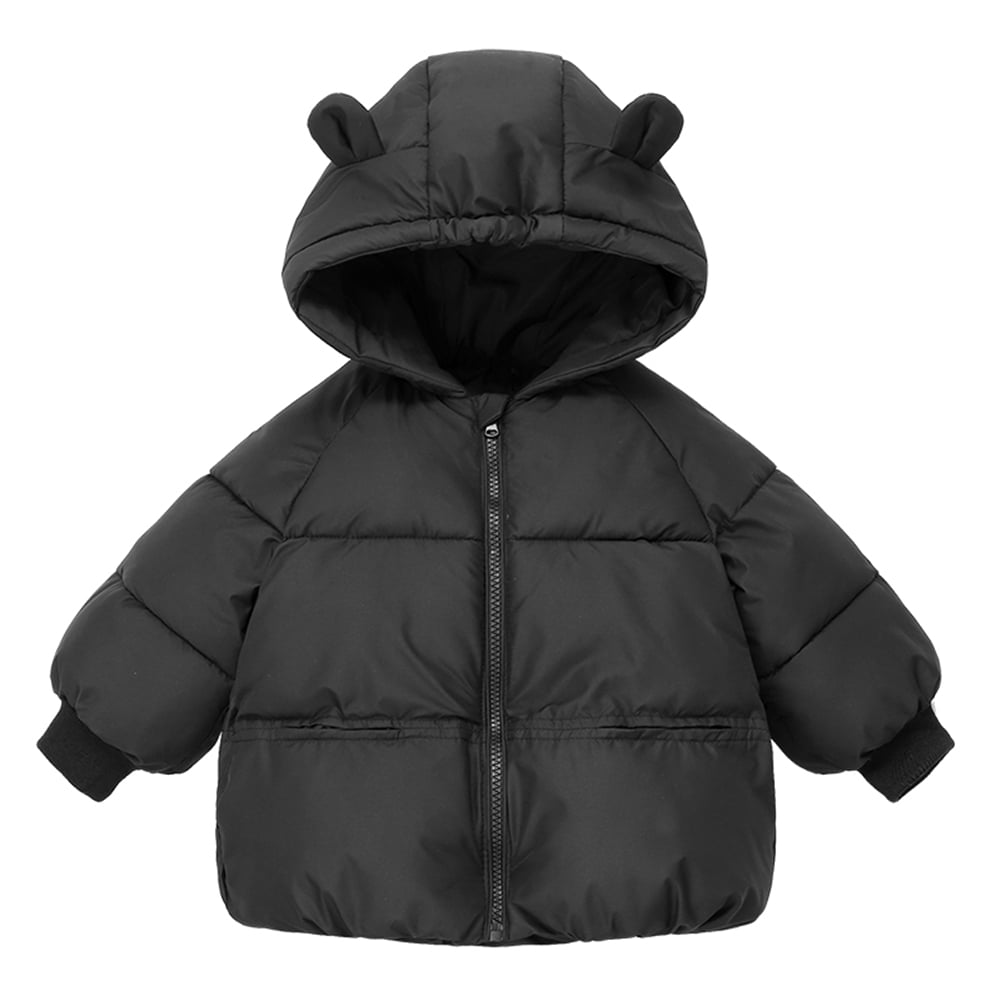 Toddler Winter Coats with Hooded Zipper Windproof Light Puffer Jacket