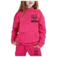 thumbnail image 1 of Toddler Winter Girls Outfits Set Tracksuit With Print Hoodie Joggers Warm Kids, 1 of 4