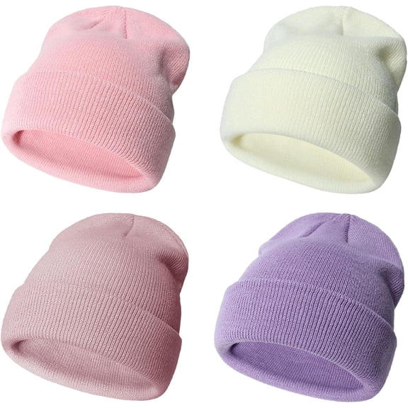 Toddler Winter Hat Baby Beanie Kids Beanies Boys Hats Knit Winter Caps Soft Infant Girls 4 Packs
