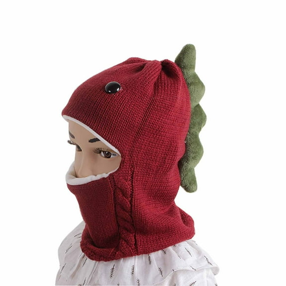 Toddler Winter Hats Balaclava 2 in 1 Hat Scarf Cute Fleece Lined Knitted Beanies with Face Mask, Earflaps Thermal Skull Cap for Youth Boys Girls