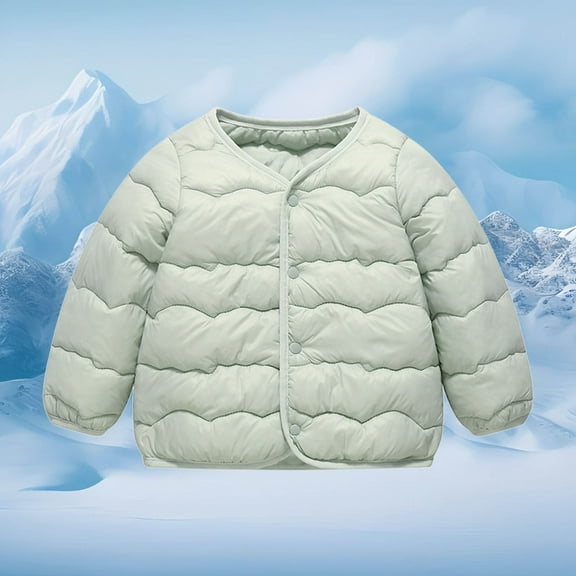 Toddler Winter Jackets For Boys,Kids Puffer Coat With Pocket Zipper Light Green Jacket Windproof Warm Children Padded Coats Boys Winter Coat Size 18-24 Months