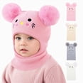 thumbnail image 1 of Toddler Winter Knit Balaclava with Cute Animal Face, Warm Hood for Boys and Girls, 1 of 9