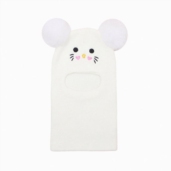 Toddler Winter Knit Balaclava with Cute Animal Face, Warm Hood for Boys and Girls