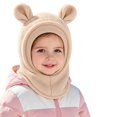 thumbnail image 1 of Toddler Winter Knit Hat with Scarf Lined Cute Bear Ear Hooded Cap for Baby Boys Girls Cold Weather Outdoor, 1 of 6