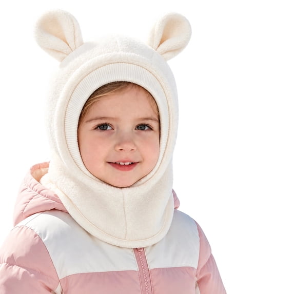 Toddler Winter Knit Hat with Scarf Lined Cute Bear Ear Hooded Cap for Baby Boys Girls Cold Weather Outdoor