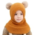 thumbnail image 1 of Toddler Winter Knitted Hat Earflap Hood Scarves Caps Lined Hat Thick Scarf for Baby Girls, 1 of 6