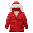 thumbnail image 1 of Toddler Winter Puffer Coat Fleece Padded Jackets Hooded Bear Ears Outwear Clothing for Kids Boys Girls 1-6 Years Jackets for Girls Blue, 1 of 4