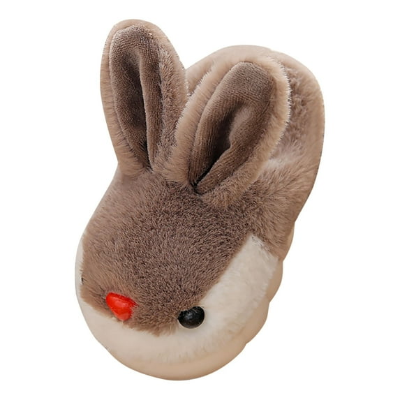 Toddler Winter Slippers Warm Fuzzy Lined Non- Indoor House Shoes for Boys Girls - Soft Sole Plush Comfortable Baby First Walkers,Color:2 Coffee,Size:14