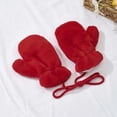 thumbnail image 1 of Toddler Winter Warm Plush Mittens Anti Lost String for Cold Weather Outdoor Activities Gear Kids Gloves, 1 of 4