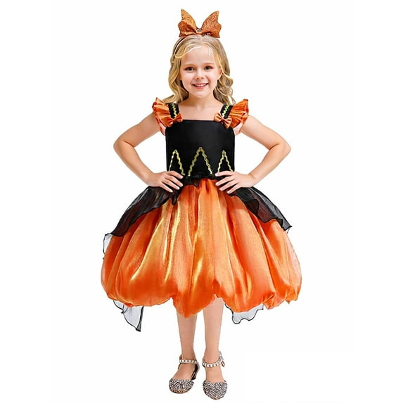 Toddler Witch Outfit Girls Tulle Dress for Toddler Girls Black Lace Cloak Toddler Halloween Outfit Girls Children Girls Dress 3-4 Years