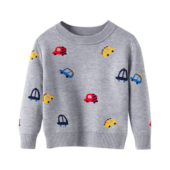 Toddler Youth Teen Boys Girls Long Sleeve Knit Print Sweater knitwear