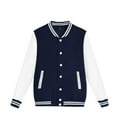 thumbnail image 1 of Toddler Zip Up Hoodie Boy Children's Long Sleeve Button Thin Basic Color Matching Coat Jacket Cardigan Top Z0E-Navy, 120, 1 of 6