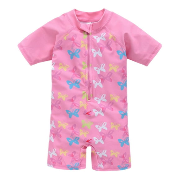 Toddler Zipper Butterfly Quick Drying Rash Guard M Bathing Suit Swimwear, Size 2T Girls 2T