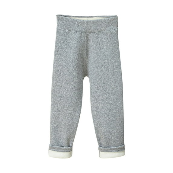 Toddler and Big Girls Sweatpants Thick Warm Winter Pants for Girls Plush Fleece Lined Cozy Pull On Stretch Pant (12 Years, Gray)